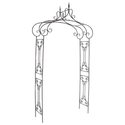 Ophir Metal Indoor Outdoor Arched Scroll Black Garden Arbor with Finial