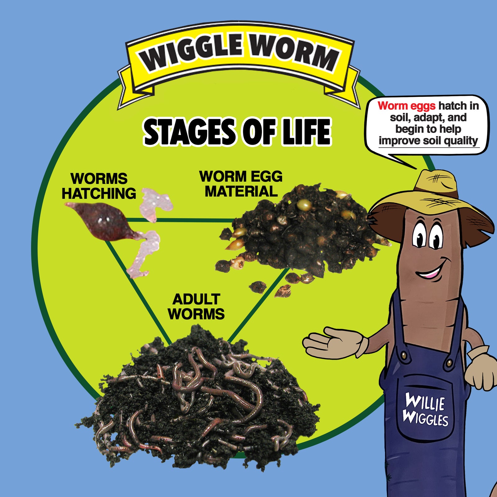 WIGGLE WORM plus Worm Egg Material Soil Fertilizer for Gardening/Plan