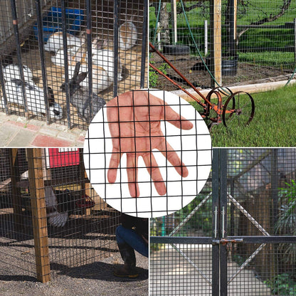 48'' X 50' 1/4Inch Hardware Cloth 19 Gauge Black Vinyl Coated Welded Fence Mesh for Home and Garden Fence and Home Improvement Project (48'' X 50')