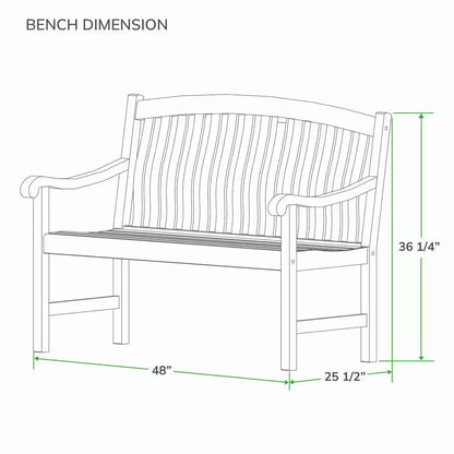 Colton Teak Wood Outdoor Bench