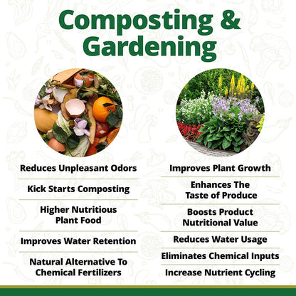 EM Premium Bokashi Bran, Compost Accelerator, Rice Bran Mix, Odor Eliminator, Formulated by Dr. Higa (Bokashi Inventor), Bokashi Compost Starter for Kitchen Compost Bin & Soil (2 Lb)