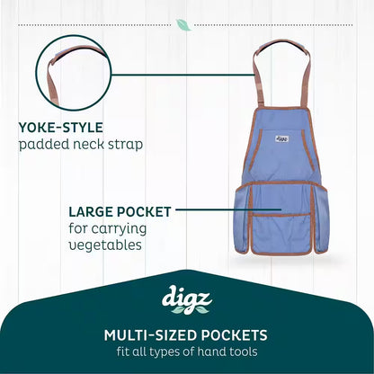 Women'S 1-Size Country Blue Canvas Gardening Bib Apron