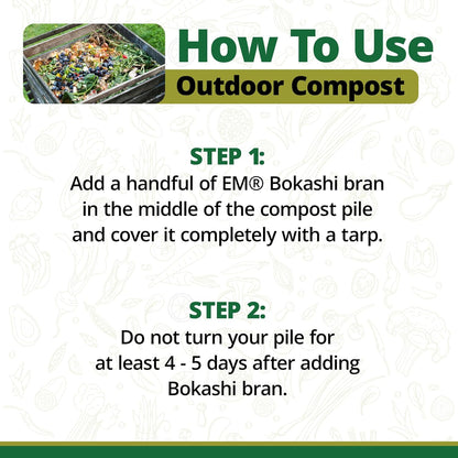 EM Premium Bokashi Bran, Compost Accelerator, Rice Bran Mix, Odor Eliminator, Formulated by Dr. Higa (Bokashi Inventor), Bokashi Compost Starter for Kitchen Compost Bin & Soil (2 Lb)
