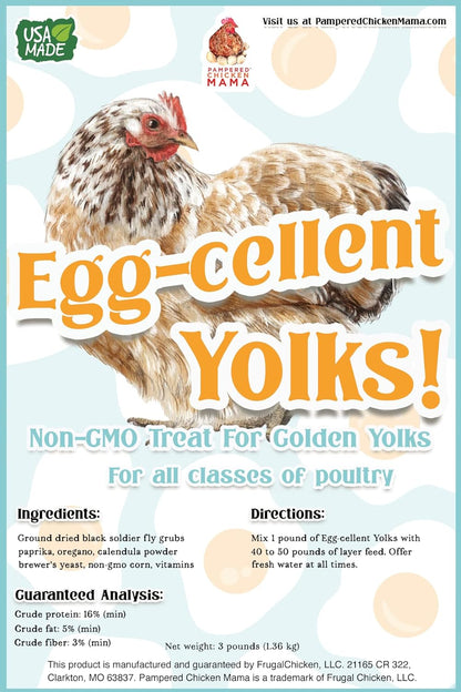Egg-Cellent Yolks: Organic Chicken Feed Supplement & Duck Food for Golden Yolks (2.5 Pounds)
