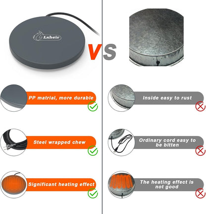 Chicken Water Heater, 13'' Heated Base for Metal Plastic Poultry Founts Waterer