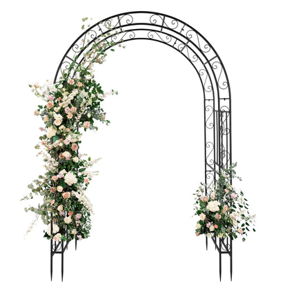 Metal Garden Arch 7Ft Garden Trellis Arch Arbor for Climbing Plant Outdoor Wedding