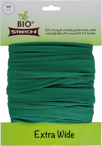 Extra Wide Soft Tree Ties - Strong & Stretchy Support for Large Plants & Young Trees - Cut-To-Length Green Garden Tape for Home & Professional Gardening (26 Ft / 8M)