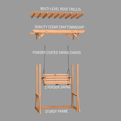 Callahan 2 -Person Brown Cedar Outdoor Swing