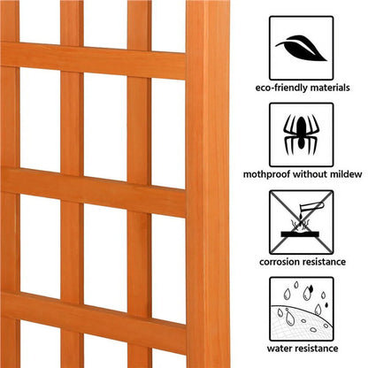 7 Foot Wood Arbor Arch Trellis for Garden, Natural Wood Color
