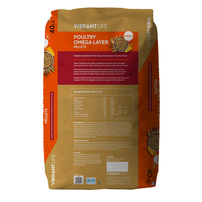 Poultry Omega Layer Pellets 40 Lb Bag (4 Bag)