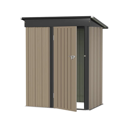 5×3 Ft.Patio Metal Shed, Lockable Garden Shed for Outdoor Backyard Patio Storage
