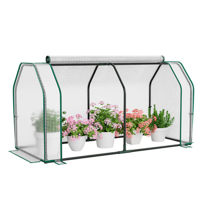 47.5 X 21.5 X 24 Inch Mini Greenhouse with Roll-Up Zipper Door