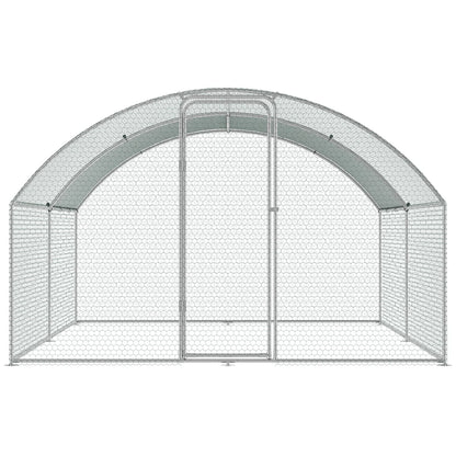 VEVOR Large Metal Chicken Coop, 9.8X12.9X6.5 Ft Walk in Chicken Run for Yard with Waterproof Cover, Doom Roof Hen House with Security Lock for Outdoor and Backyard, Farm, Duck Rabbit Cage Poultry Pen